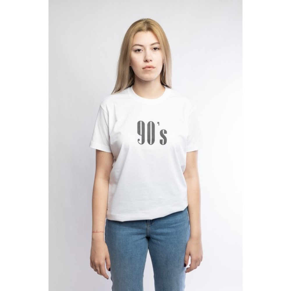 I And Basic Beyaz %100 Organik Pamuklu Basic Kadın Tişört / 90's XS Bayan T-shirt Fiyatı