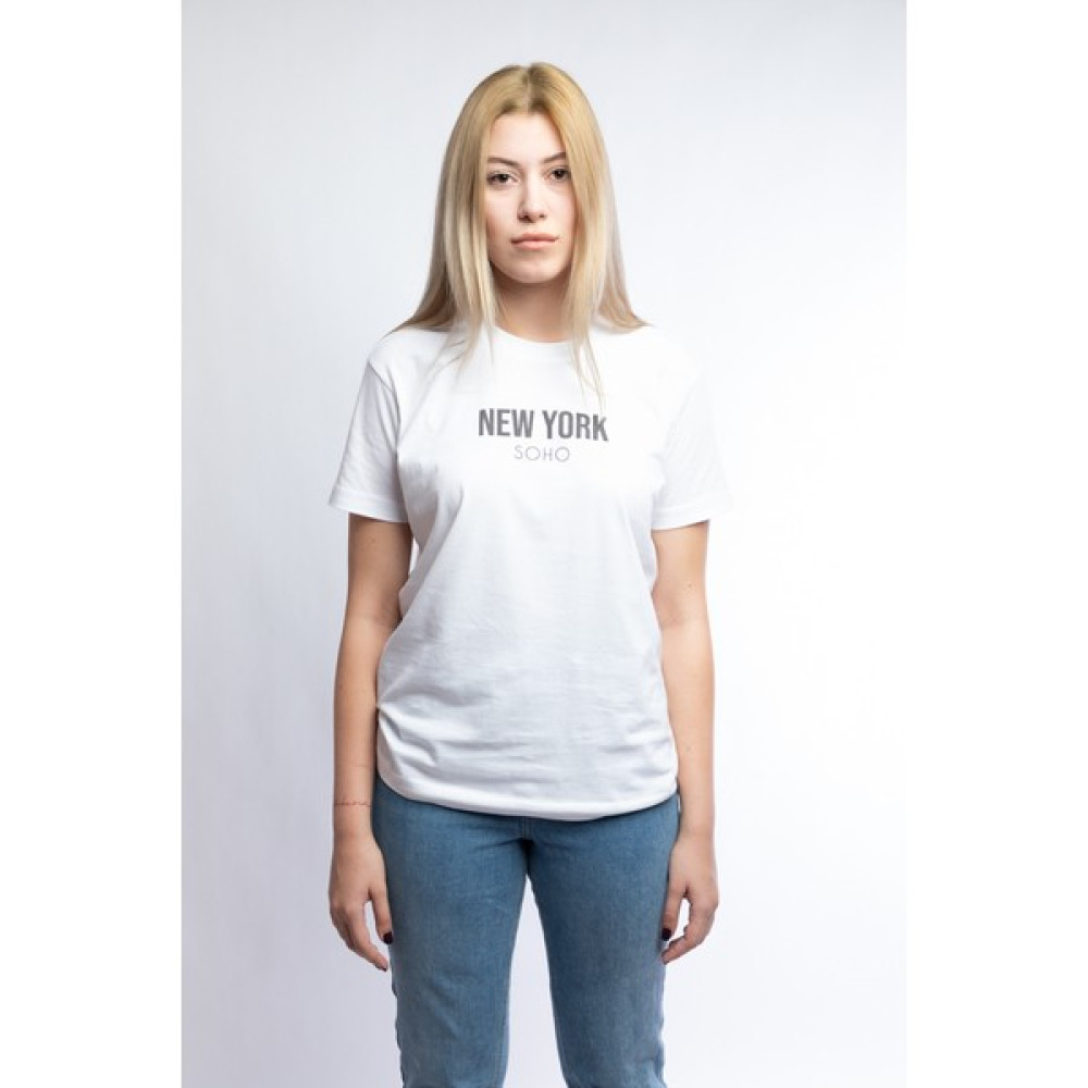 I And Basic Beyaz %100 Organik Pamuklu Basic Kadın Tişört / New York Soho XL Bayan T-shirt Fiyatı