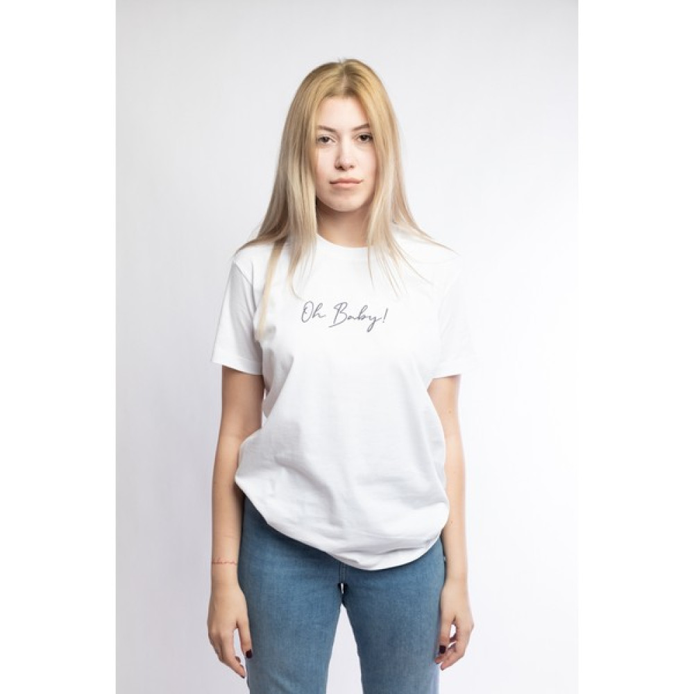 I And Basic Beyaz %100 Organik Pamuklu Basic Kadın Tişört / Oh Baby XL Bayan T-shirt Fiyatı