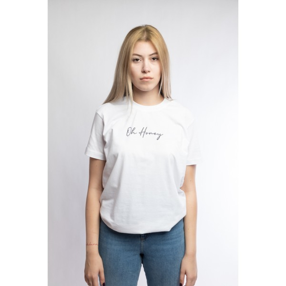I And Basic Beyaz %100 Organik Pamuklu Basic Kadın Tişört / Oh Honey XL Bayan T-shirt Fiyatı