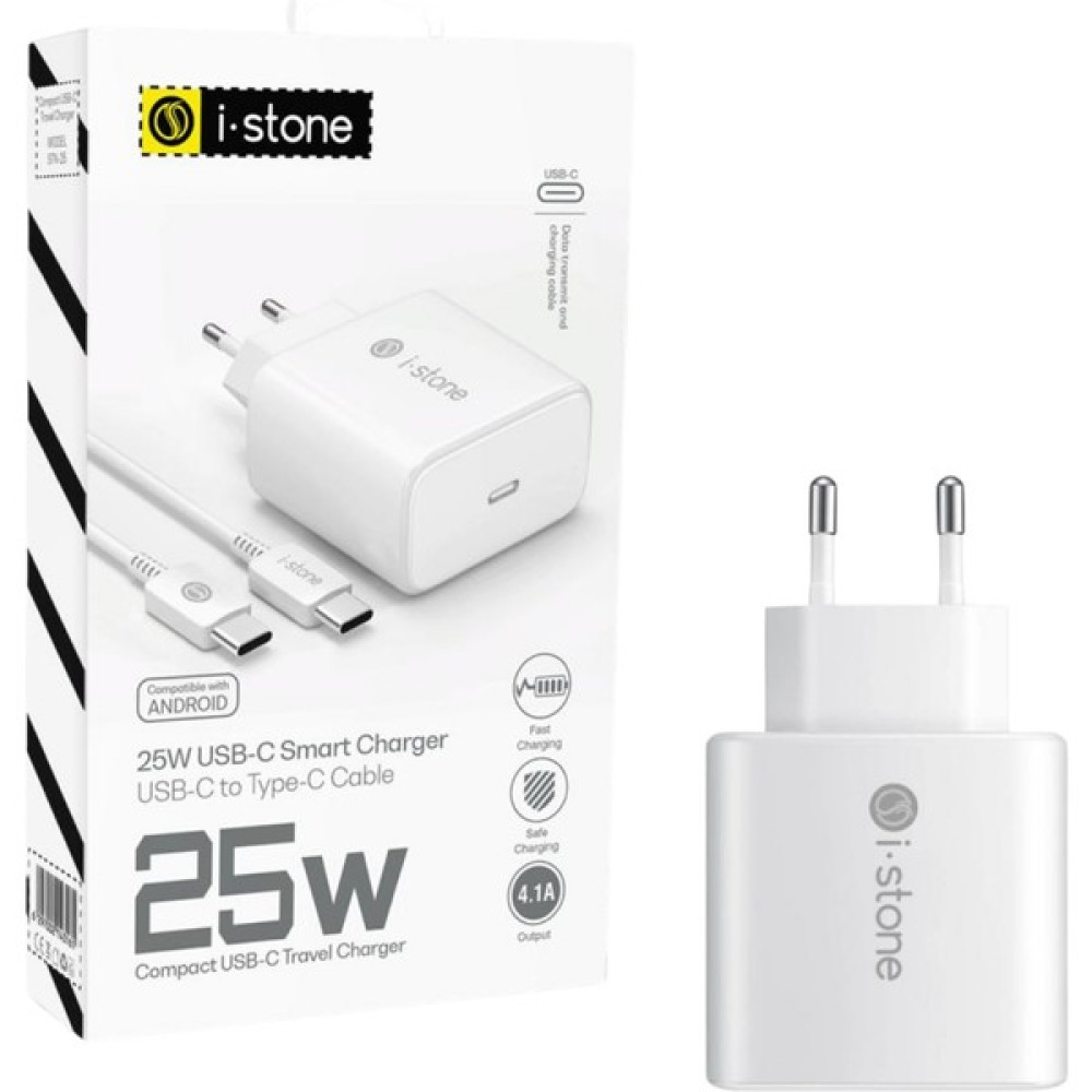 I-Stone iPhone 15-15 Pro- 15 Pro Max Android iPhone Uyumlu Ka-25 25W Smart Şarj Adaptörü + Type-C To Type-C Kablo Cep Telefonu Şarj Cihazı Fiyatı
