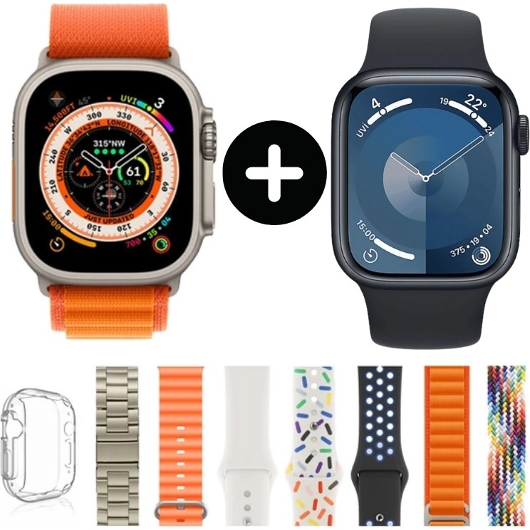 I50 Suit Max Watch 8 Ultra 2 ve Watch 9 Iki Adet Saat 7 Kordon ve 2 Koruyuculu Akıllı Saat - Çok Renkli Akıllı Saat Aksesuarı Fiyatı