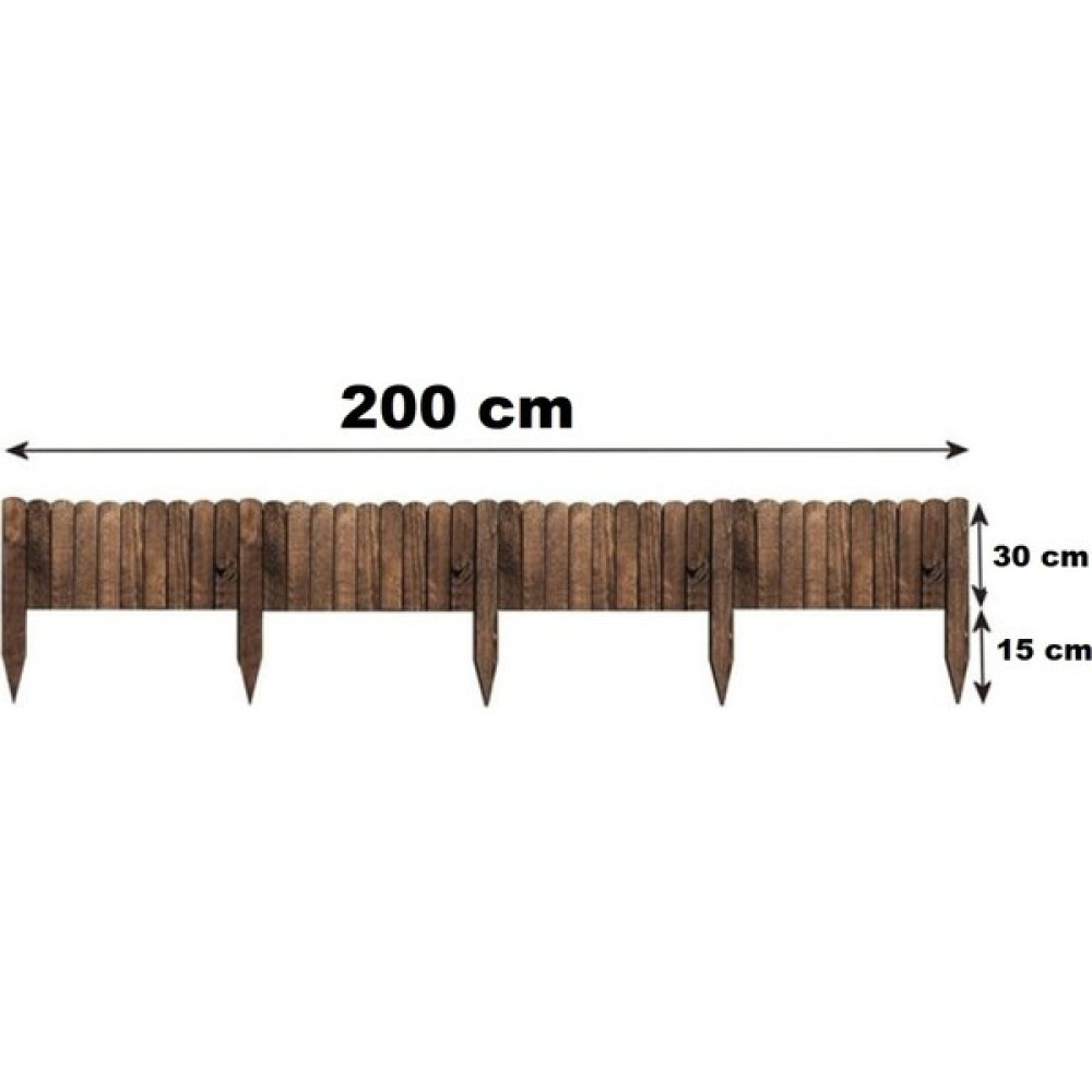 iAhşap 30X200 cm Bahçe Bordür Çiti, Çim Çiçek Bahçesi Ahşap Çiti, Peyzaj Yolu Bordür Çiti Bahçe Çiti Fiyatı