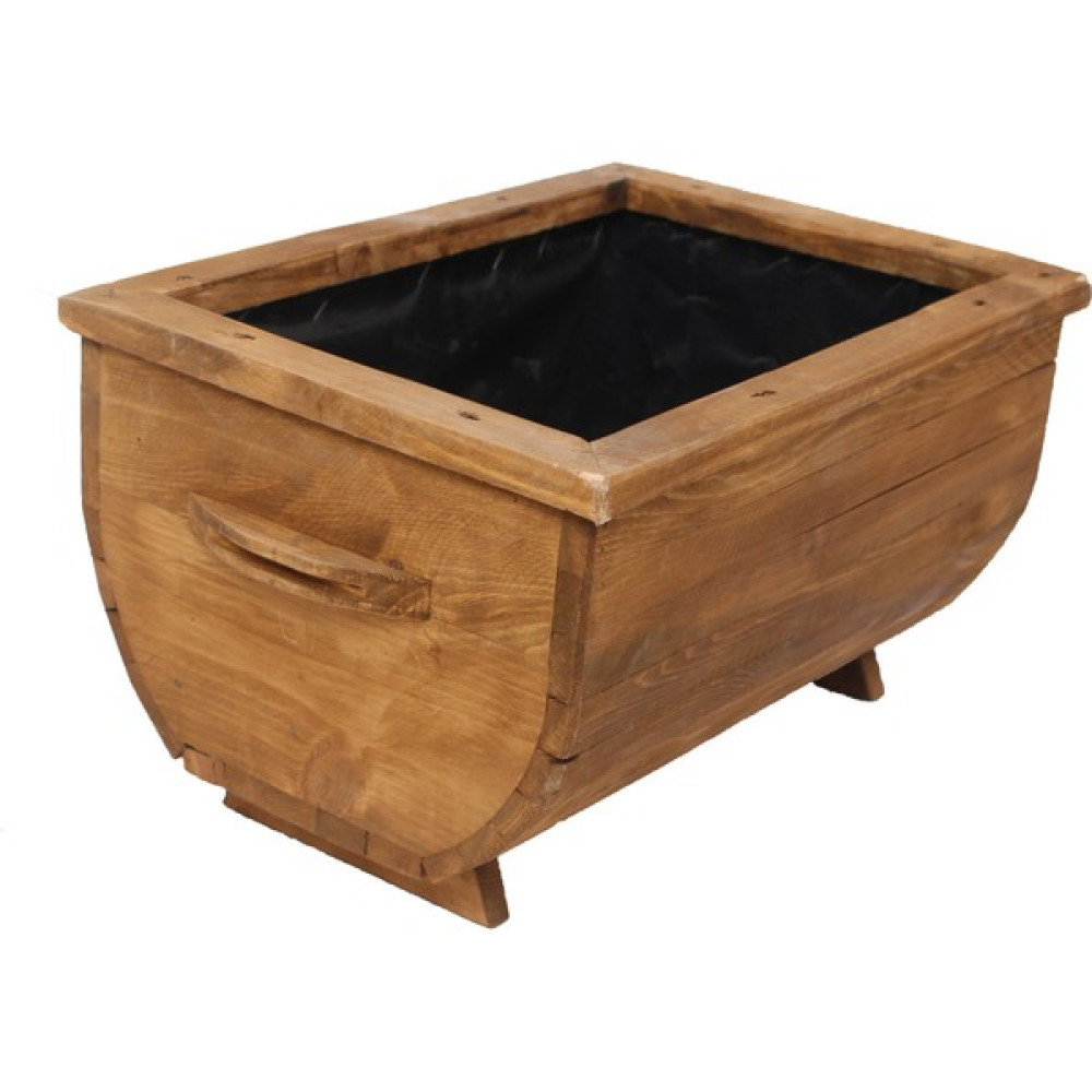 Iahşap Bahçe Saksı Tekne Dekoratif Ahşap Oval Saksılık Çiçeklik 100X50X35 cm - Ceviz Saksı ve Aksesuarları Fiyatı