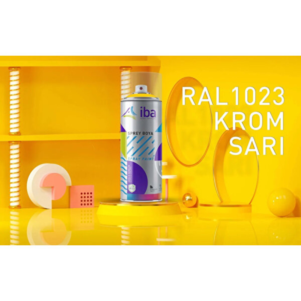 Iba Akrilik Sprey Boya 400 ml Krom Sarı ( Ral 1023 ) - 1 ADET 400 ML Boya Malzemeleri Fiyatı