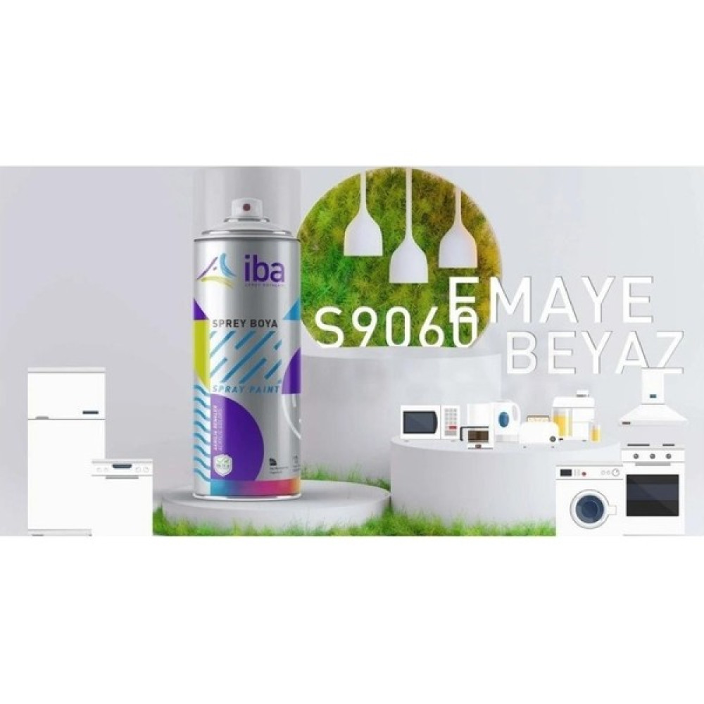 İba S9060 Emaye Beyaz Sprey Boya - 010 - Beyaz Boya Malzemeleri Fiyatı