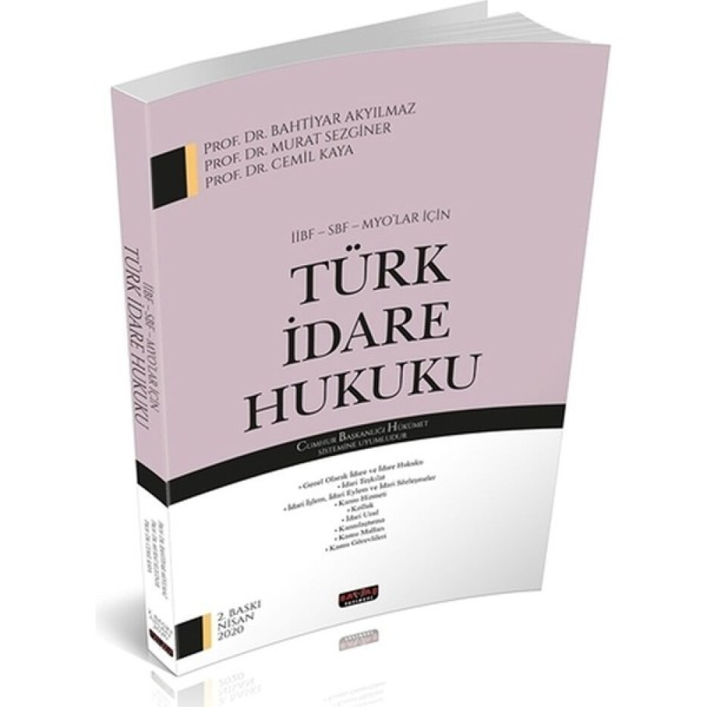 Ibf Sbf Myolar Için Türk Idare Hukuku - Bahtiyar Akyılmaz İdare Hukuku Fiyatı