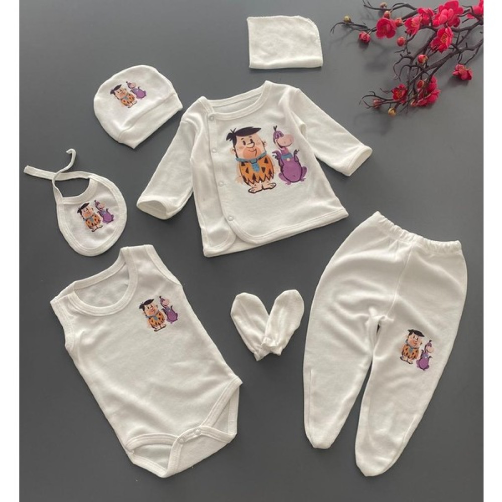 İbibik Kids 7li Kutulu Set Baskılı Beyaz Hastane Çıkısı Yenidogan Zıbınlı Bebek Takımı Acil Ihtiyaç Seti Bebek Hastane Çıkışı Fiyatı