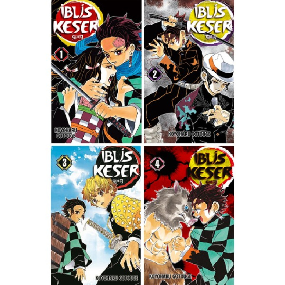 Iblis Keser (Demon Slayer) 1-2-3-4. Ciltler Manga Seti - Koyoharu Gotouge Çizgi Roman Fiyatı