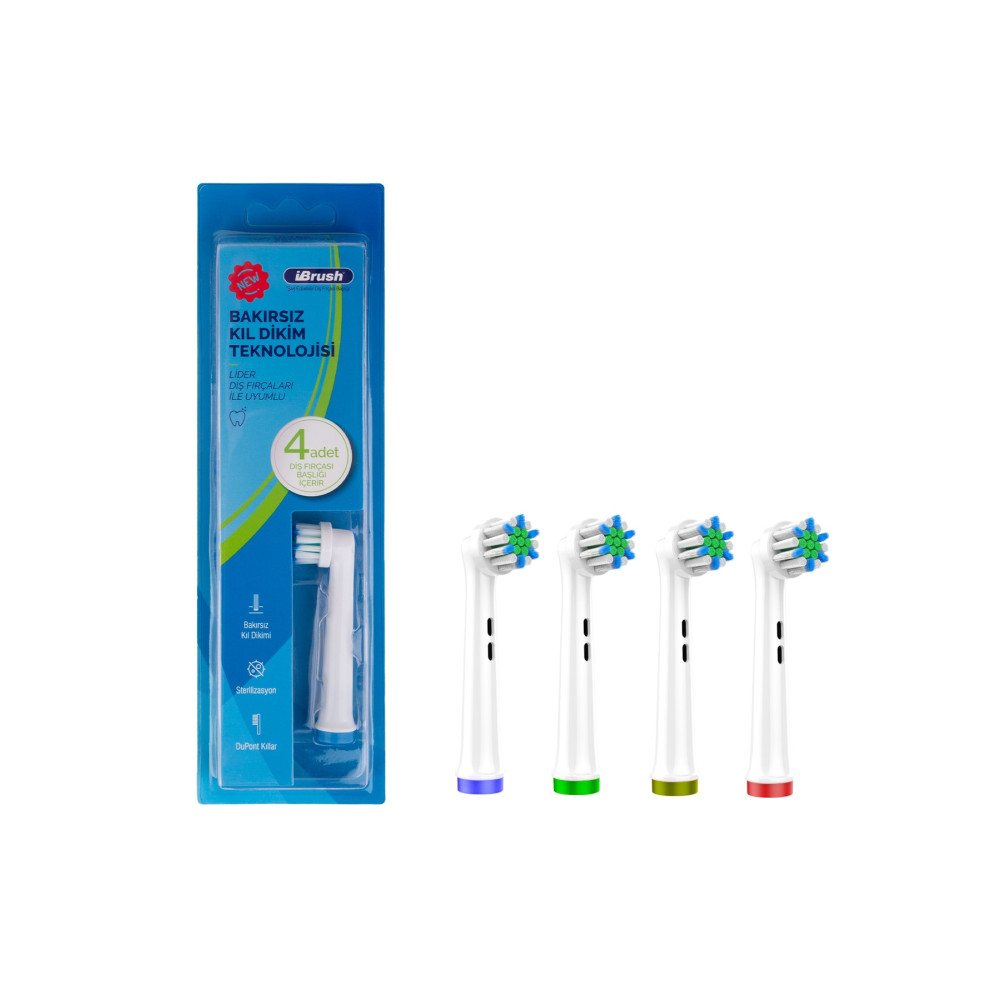 ibrush Ultra Sensitive Pro Oral B Şarjlı Diş Fırçası Yedek Başlığı 4 Adet Ekstra Yumuşak Başlık (BAKIRSIZ) Şarjlı Diş Fırçası ve Aksesuarları Fiyatı