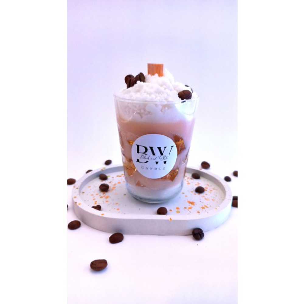 Ice Coffee Mocha Candle Dekoratif Kahve Kokulu Mum ve Sunum Tepsisi - Beyaz - Kahverengi Dekoratif Mum Fiyatı