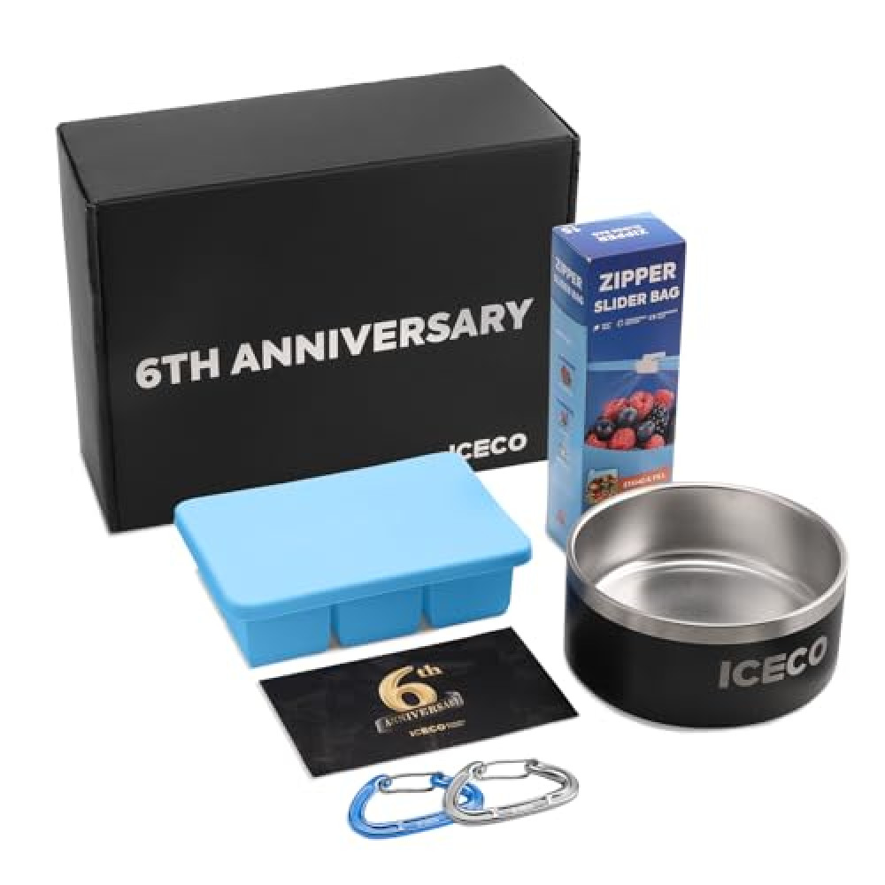 ICECO 6th Anniversary Gift Box Portable Fridge for Camping, Outdoor, and Off-Road Adventures with Dog Bowl, Ice Cube Tray, and Spring Snaps