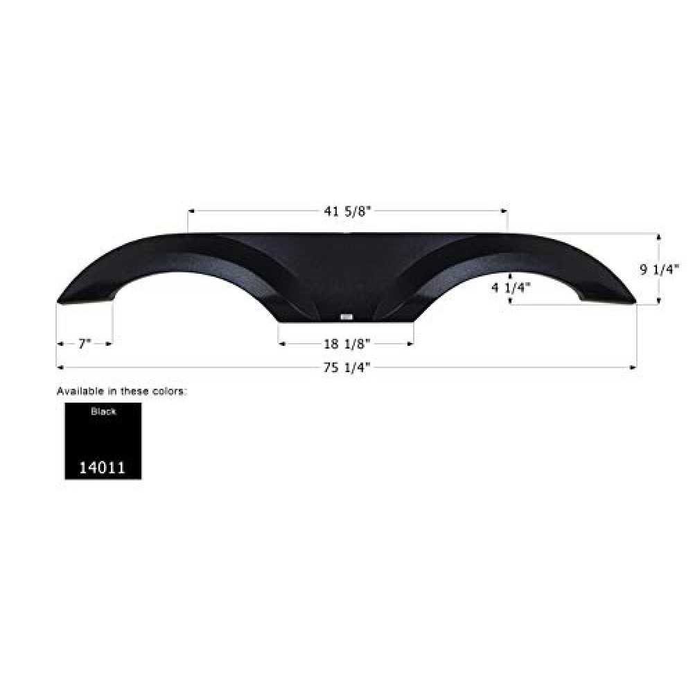 ICON 14011 Tandem Axle Fender Skirt FS4011 for Jayco - Black