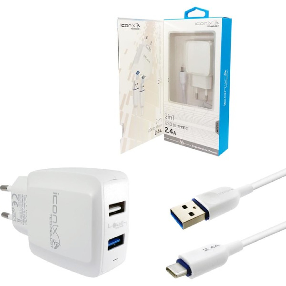 İcone Akıllı Hızlı Şarj Aleti Set 2.4A Type-C Beyaz Icon CH-003 Cep Telefonu Şarj Cihazı Fiyatı