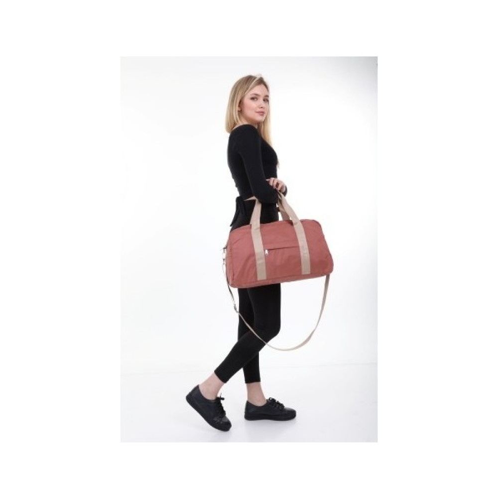 Icone Bag Pudra Renk Kadın & Erkek Spor Çantası, Paraşüt Kumaş Önü Cepli Unisex Spor Fitness Gym Çantası Sırt Çantası (Outdoor) Fiyatı