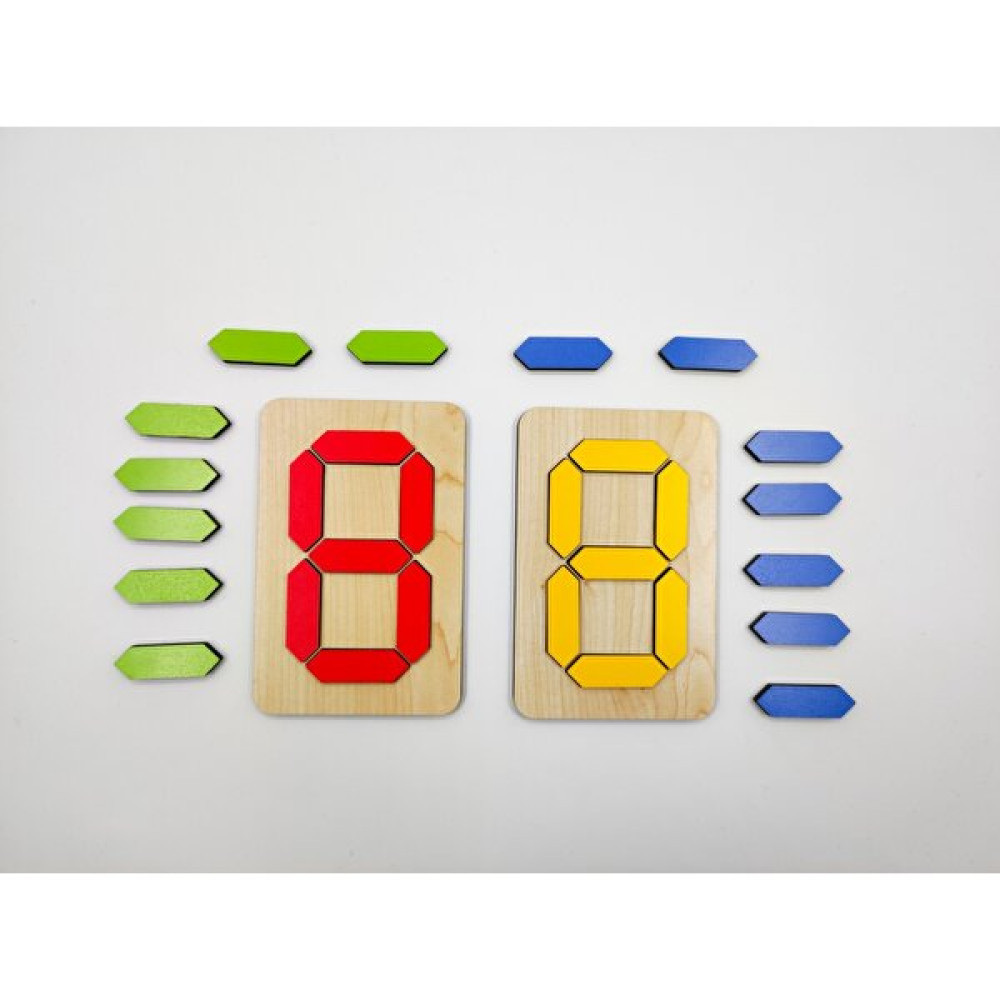 İcons Montessori Ahşap Rakam Oluşturma - Puzzle 2'li Set 4 Renk Eğitici Oyuncak Fiyatı