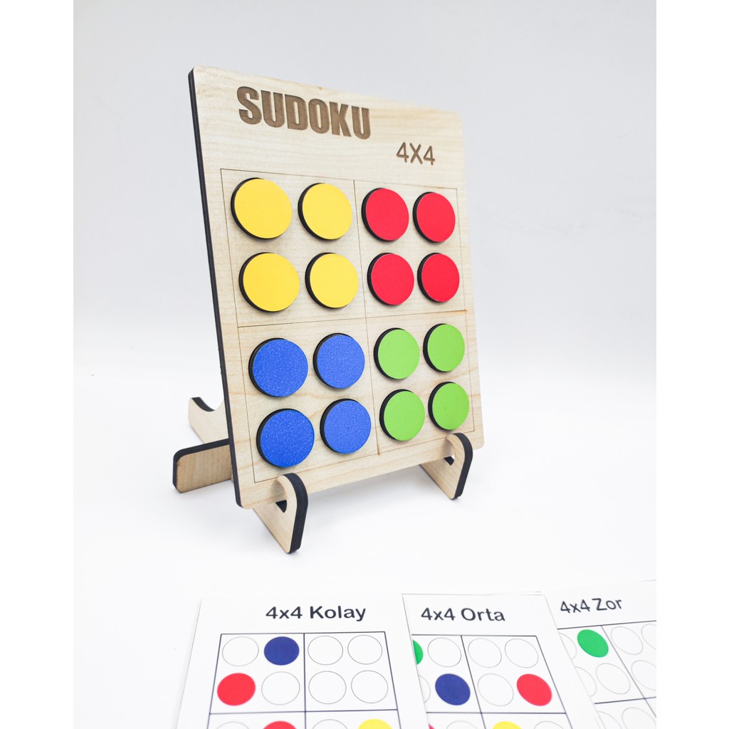 Icons Montessori Renkli Sudoku 4x4 Kolay + 25 Oyun Kartı Diğer Fiyatı