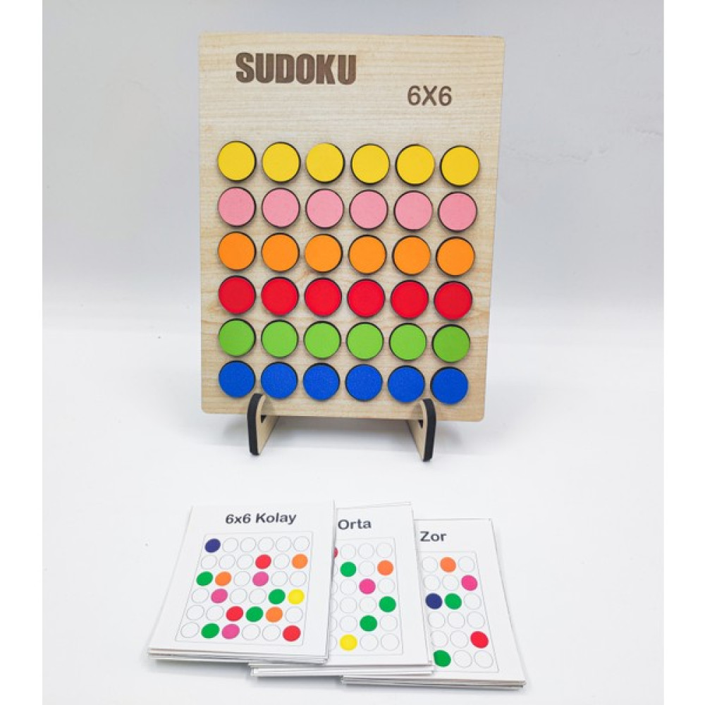 İcons Montessori Renkli Sudoku 6x6 Orta + 25 Oyun Kartı Eğitici Oyuncak Fiyatı