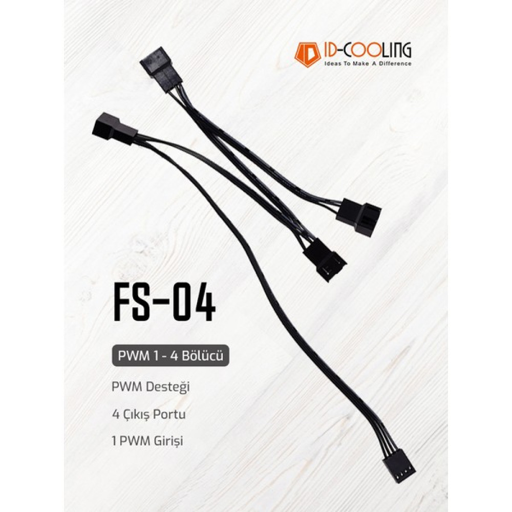 Id-Coolıng Fs-04 Pwm 1-4 Splitter Fan Çoklayıcı Soğutucular Fiyatı