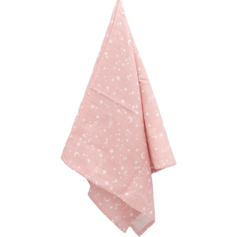 İ&DBABY 1 Adet Pembe Yıldız Desen 100X120 cm  Pamuk Tek Katlı Müslin Kumaş Bebek Örtüsü. - 100 x 120 cm Oto Boyaları Fiyatı