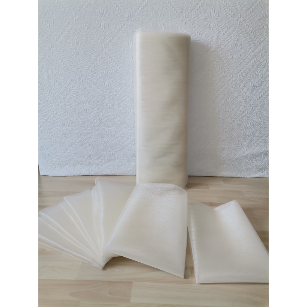 İ&DBABY 5 Adet 100X300 Kristal Tül Düğün Bohça Süsü Nikah Bohça Süsü Nişan Bohça Süsleme Tülü - Ekru Diğer Fiyatı