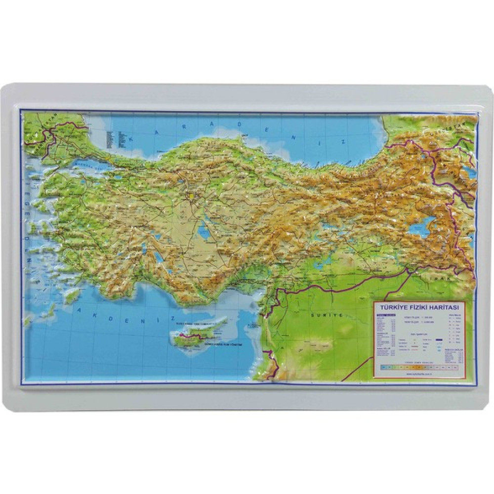 Idea Kabartmalı Sert Plastik 29x44 cm Türkiye Fiziki Haritası - 1 Adet Pano Fiyatı