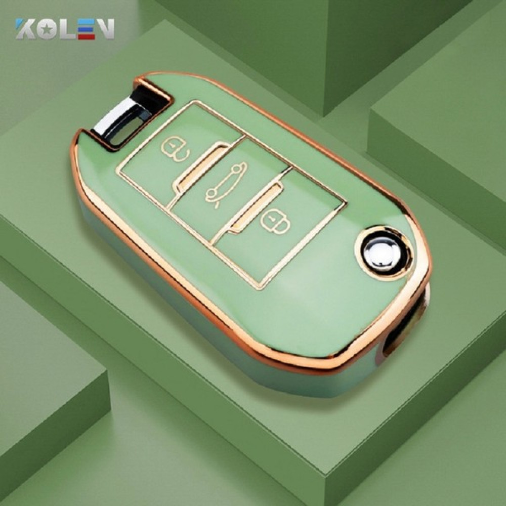 İdeal Aksesuar Citroen Peugeot Anahtar Kılıfı Yeşil Gold Detaylı Tpu Anahtar Kılıfı Citroen Peugeot Keychain Anahtarlık Fiyatı