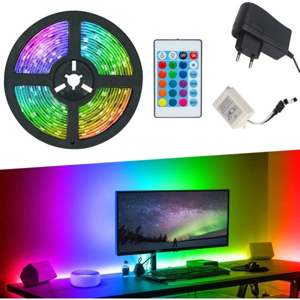 İdeal Gelsin Idealgelsin Rgb Şerit LED Iç ve Dış Mekan 5 Metre Kumandalı Set Tak Çalıştır 16 Renk, 24 Tuşlu Kumanda, Adaptor, Silikonlu, 5mt 300 LED Led Aydınlatmalar Fiyatı