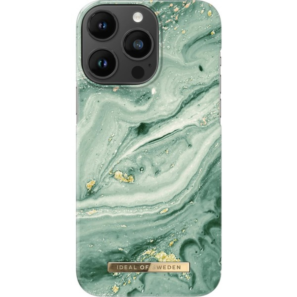 Ideal Of Sweden Fashion Case Apple iPhone 13 Pro Uyumlu Tasarım Kılıf - Mint Swirl Marble Cep Telefonu Kılıfı Fiyatı