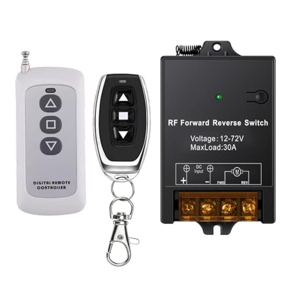 idealWIN Forward Reverse Switch with Remote MaxLoad 30A,Linear Actuator Controller 12V/24V/36V/48V/72V, up to 168 ft Remote Range for Motor/Linear Motion Actuators/Winch Solenoid Relay contactor