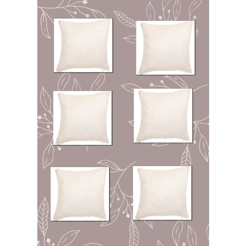 İdil 6'lı Bej Rengi Keten Kırlent Kılıfı Punch Için Işlemelik Kırlent Kılıfı - 42 x 42 cm - Açık Pudra Kırlent / Mobilya Yastığı Fiyatı
