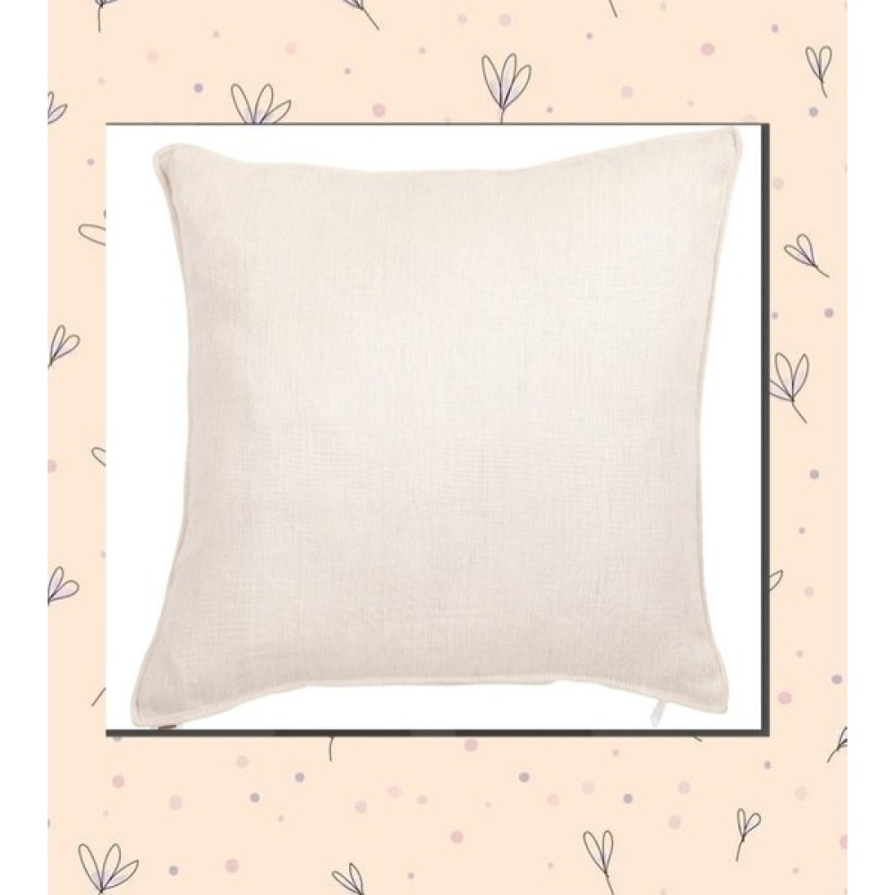 İdil Bej Rengi Keten Kırlent Kılıfı Punch Için Işlemelik Kırlent Kılıfı - 42 x 42 cm Kırlent / Mobilya Yastığı Fiyatı
