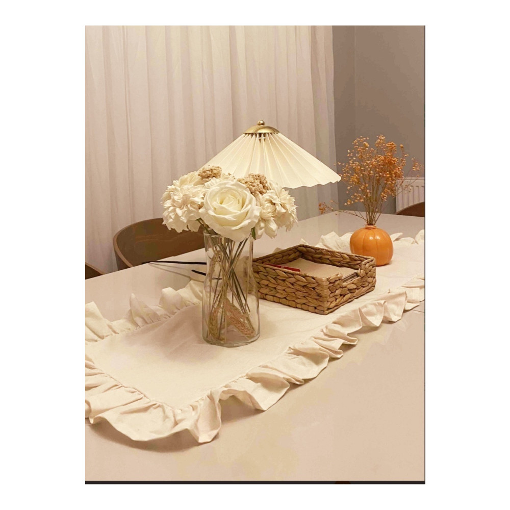 İDİL Naturel Runner Vintage / Kenarı Fırfırlı Runner 40×110 Runner Fiyatı
