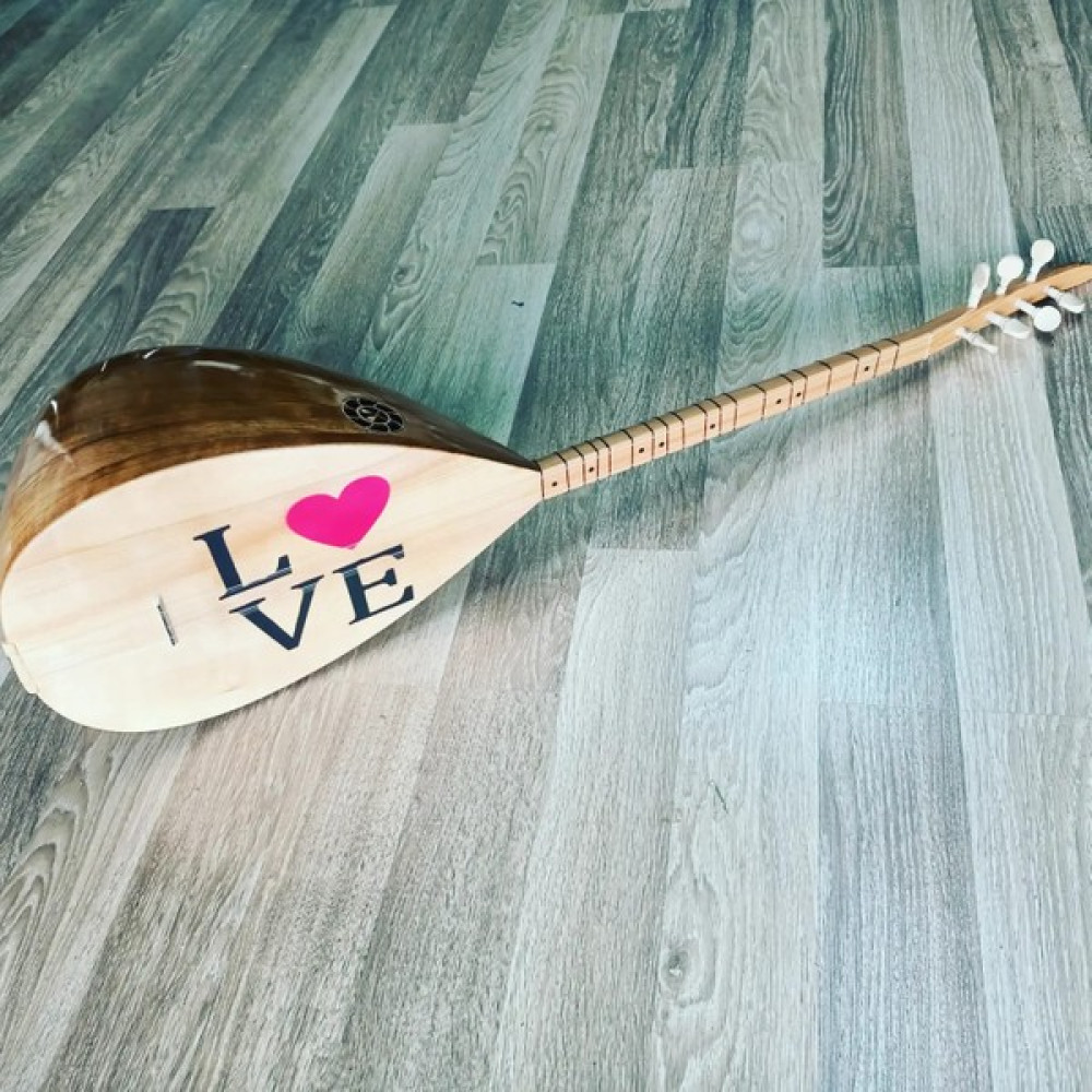İdol Müzik Aletleri Bağlama Kısa Sap 'love' Işlemeli Tam Set Bağlama Bağlamalar Fiyatı