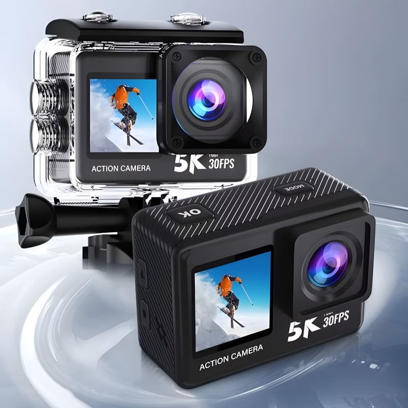 İdragon AT-S81TR 5k Aksiyon Kamera 4K 60FPS Wifi Çift Ekran 48MP Eıs Stabilizasyon Su Geçirmez Spor Kamera - Siyah Diğer Fiyatı