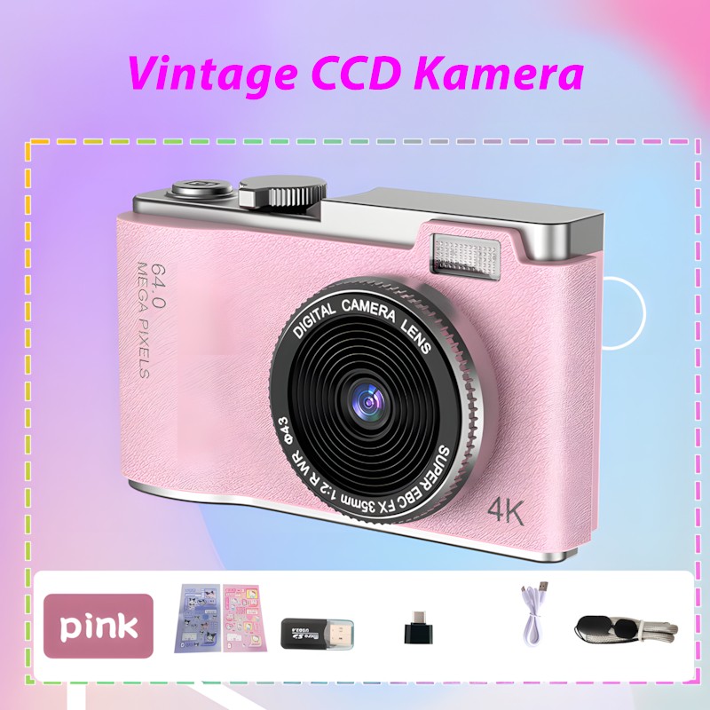 İdragon LK-003 Mini Dijital Çocuk Fotoğraf Makinası Çocuk Kamera Çift Lens Retro Tasarım ve Hd Video Kayıt - Pembe Diğer Fiyatı