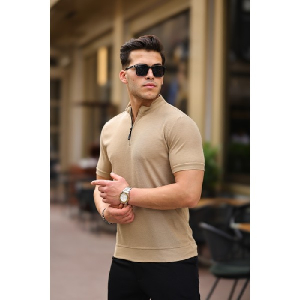 İDS Collection Erkek Polo Yaka Tişört Fermuarlı Rahat Esnek Slimfit Erkek T-shirt Fiyatı