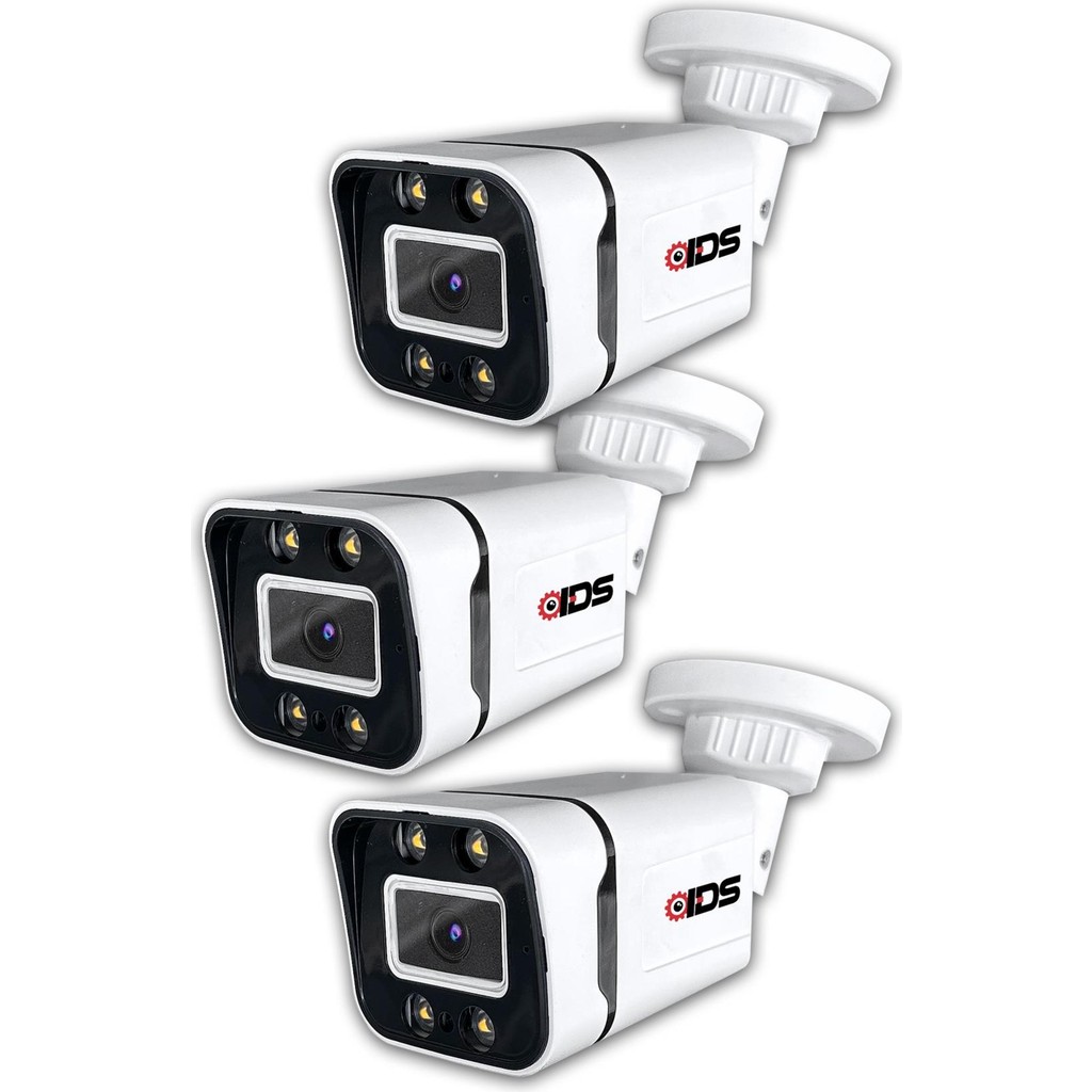 IDS - Gece Renkli - 5mp Sony Lens 1080P Fullhd Ahd Güvenlik Kamerası - 4xultra LED - Plastik Kasa 3 Adet Güvenlik Kameraları Fiyatı