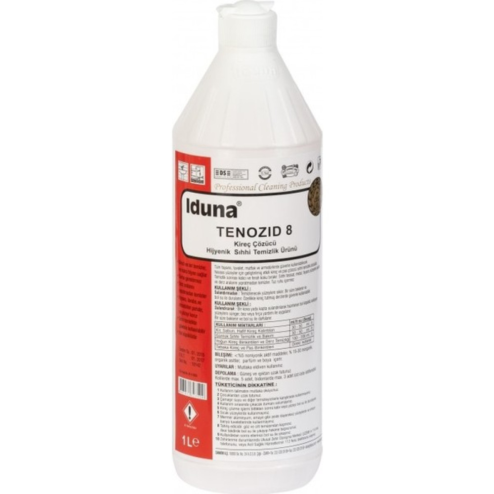 Iduna Tenozid 8 Fresh Kireç Çözücü Hijyenik Sıhhi Temizlik Ürünü 1 Litre Temizlik Malzemeleri Fiyatı