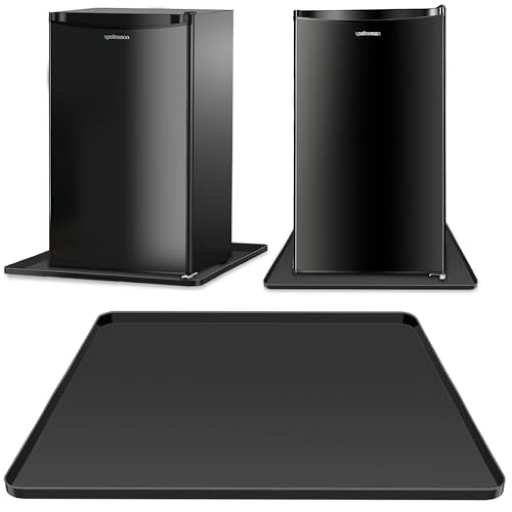 Ieesspd Mini Fridge Silicone Mat,24''x24''x0.5'', Under Refrigerator Mat Mini Fridge Drip Pan Prevents Appliance Leakage Water Spills, Protects the Floor From Damage and Cleanliness(Black)