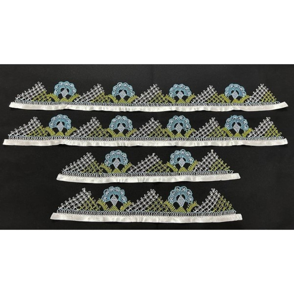 İğne Oyası Analı Kızlı-Havlu Kenarı-Havlu-Iğne Oyası-El Işi HK238 - 90 x 50 cm - Mavi El / Yüz Havlusu Fiyatı