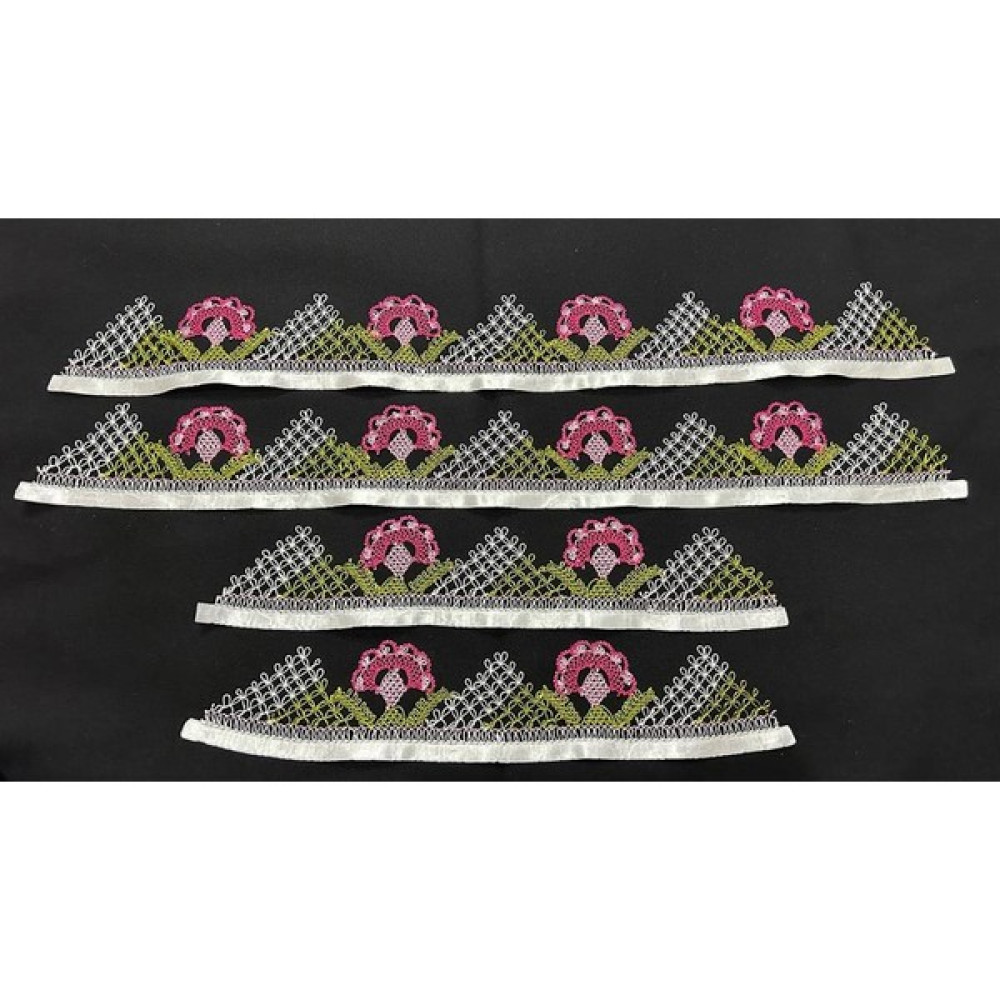 İğne Oyası Analı Kızlı-Havlu Kenarı-Havlu-Iğne Oyası-El Işi HK239 - 90 x 50 cm - Pembe El / Yüz Havlusu Fiyatı