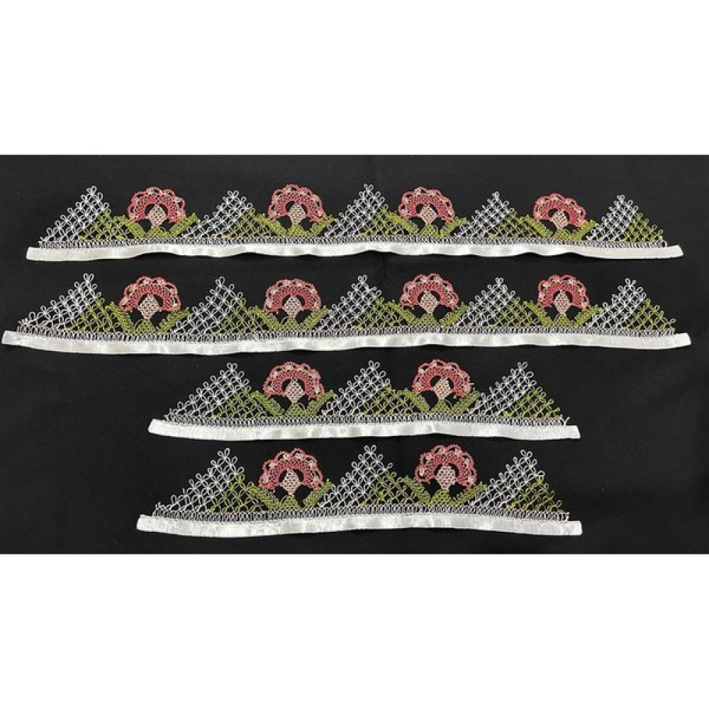 İğne Oyası Analı Kızlı-Havlu Kenarı-Havlu-Iğne Oyası-El Işi HK244 - 90 x 50 cm - Turuncu El / Yüz Havlusu Fiyatı