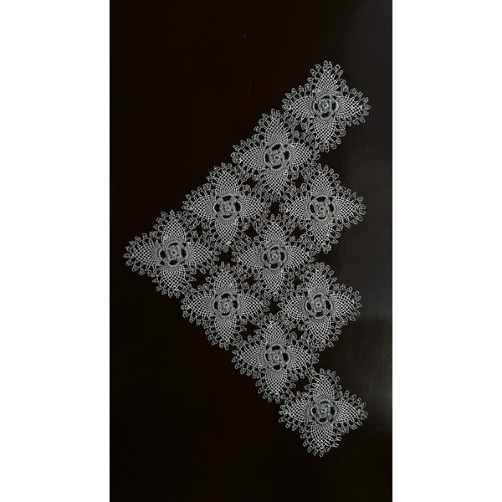 İğne Oyası Bohça Köşesi - Havlu Köşesi - Köşe Kenarı 03 - Gri - 90 x 50 cm El / Yüz Havlusu Fiyatı