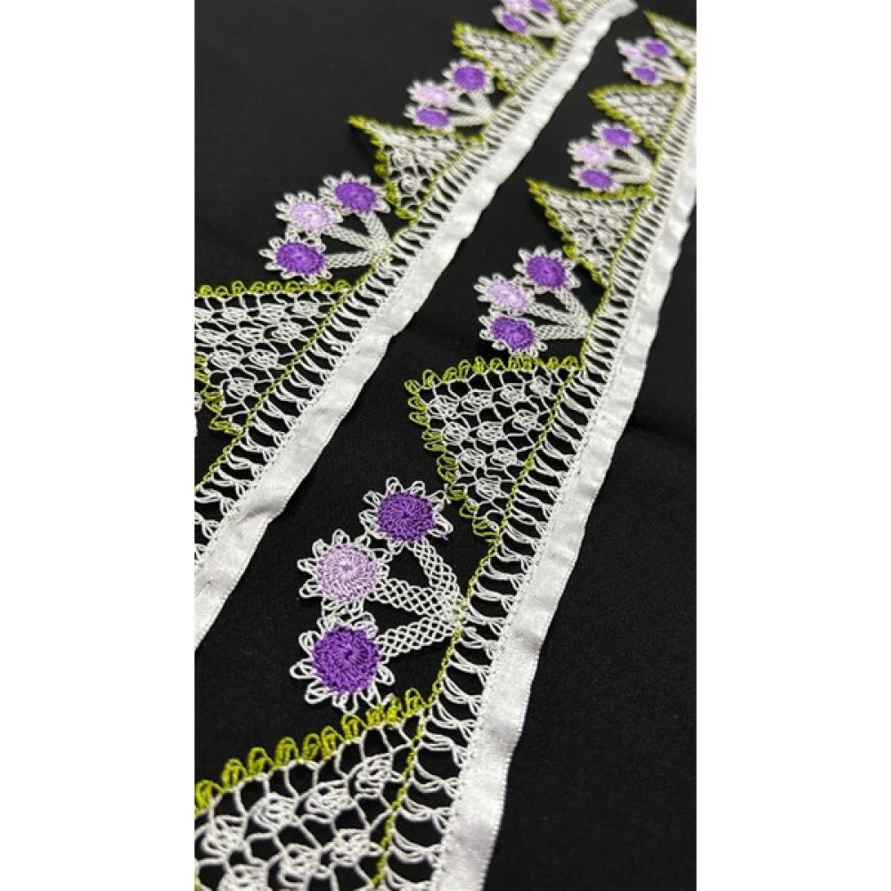 İğne Oyası Havlu Kenarı-Havlu-Iğne Oyası-El Işi HK227 - 90 x 50 cm - Lila El / Yüz Havlusu Fiyatı