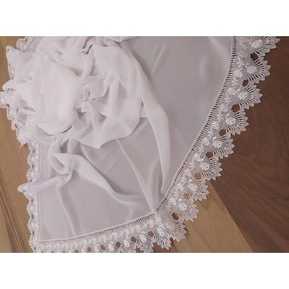 Iğne Oyası Işlemeli El Işi Mevlüt Örtüsü - ​80 x 300 cm - Beyaz Masa Örtüsü Fiyatı