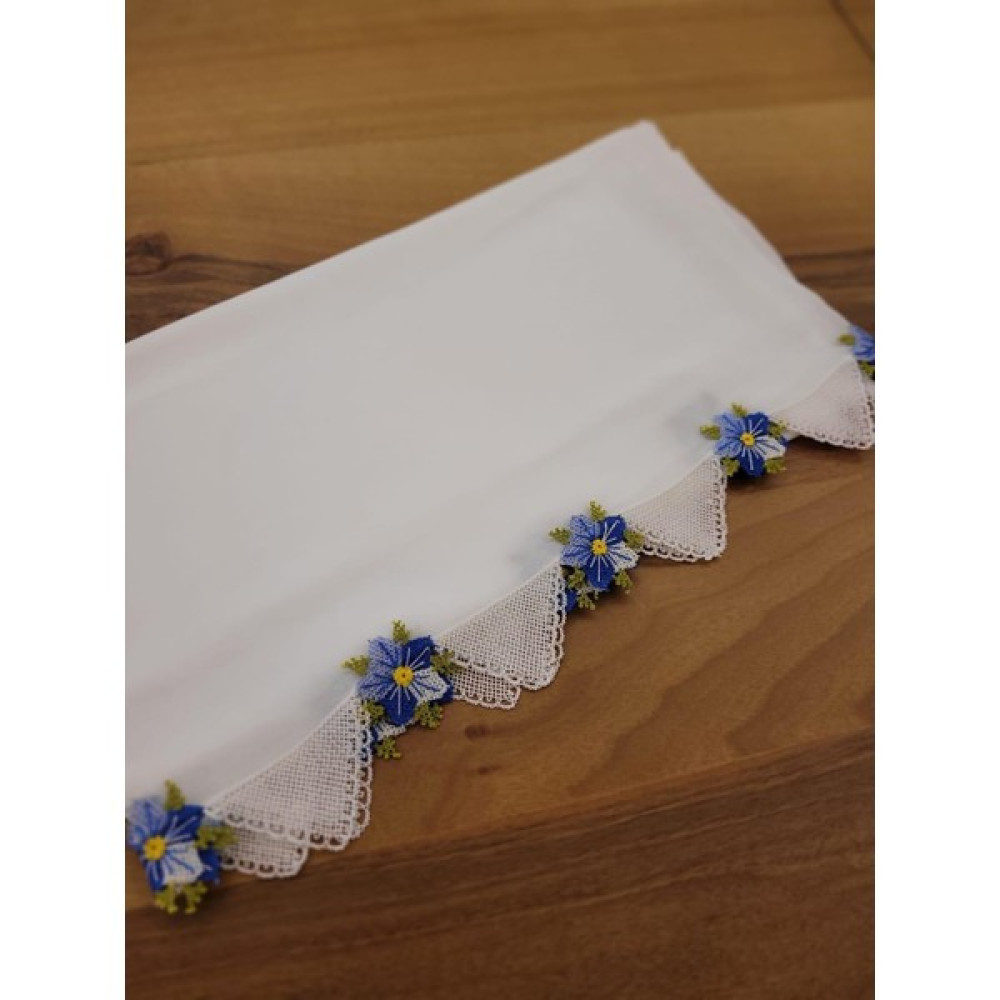 Iğne Oyası Işlemeli El Işi Mevlüt Örtüsü O-000105 - ​80 x 300 cm - Beyaz Masa Örtüsü Fiyatı