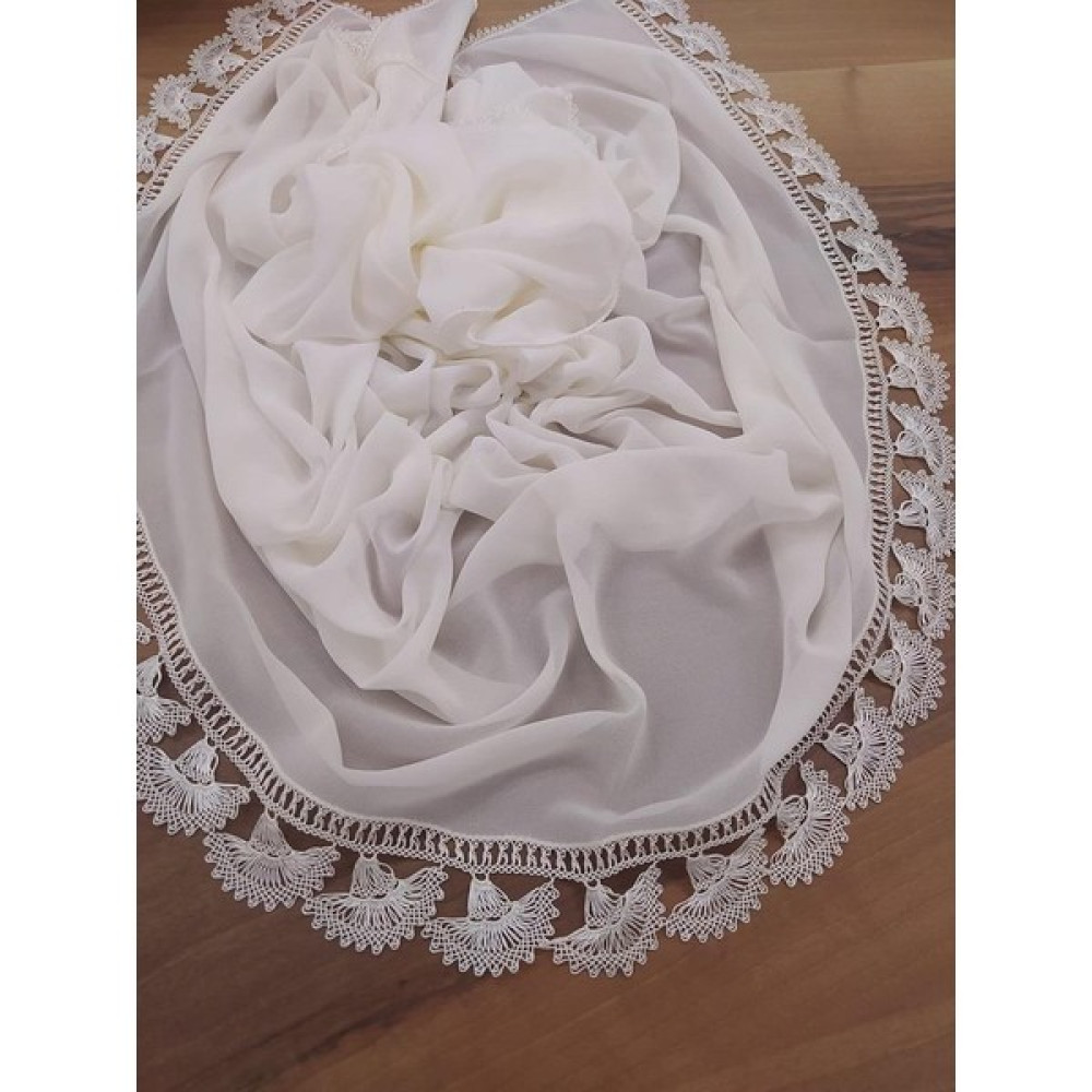 Iğne Oyası Işlemeli El Işi Mevlüt Örtüsü O-00083 - ​80 x 300 cm - 150 x 155 cm Masa Örtüsü Fiyatı