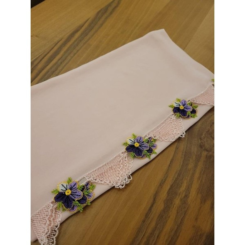 Iğne Oyası Işlemeli El Işi Mevlüt Örtüsü O-00090 - ​80 x 300 cm - Pudra Masa Örtüsü Fiyatı