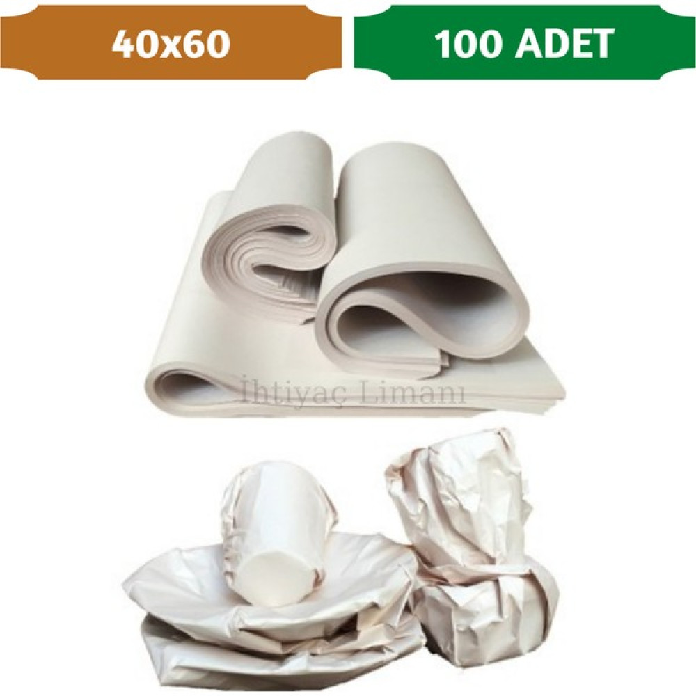 İhtiyaç Limanı 40x60 100 Adet Tabak Bardak Sarma Ambalaj Paketleme Kağıdı - Beyaz Nalburiye & Hırdavat Fiyatı